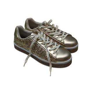 UUBARIS Women's Glitter Tennis Sneakers Neon Dressy Sparkly Sneakers Rhinesto...